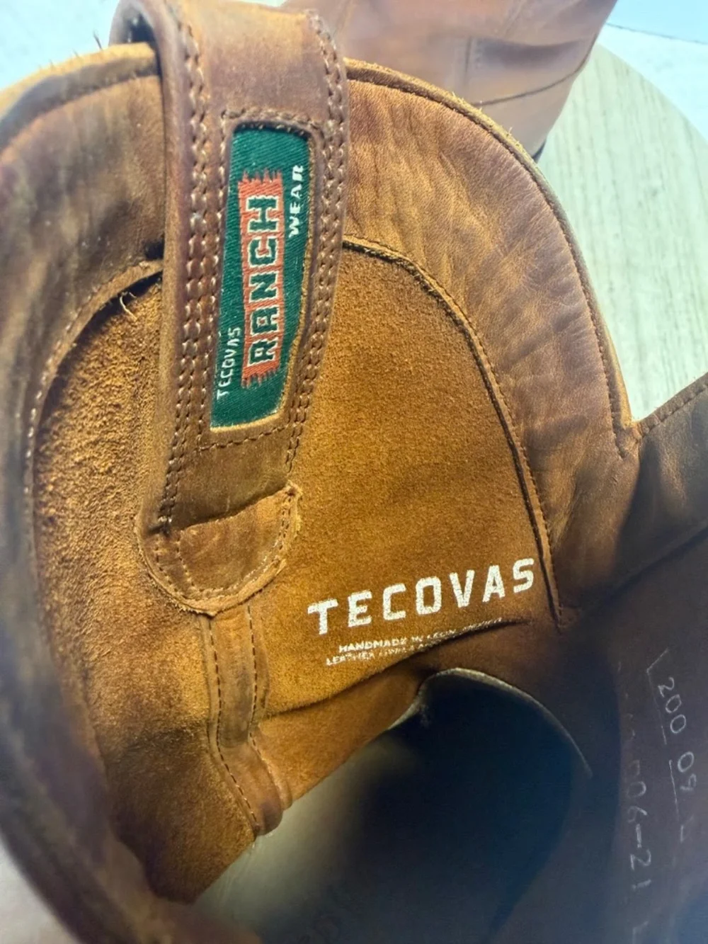 Tecovas The Ranch Brown Leather Western Boots Vibram Sole Mens 9D USA